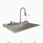 Fonksiyonel Eviye Premium 75cm Silver