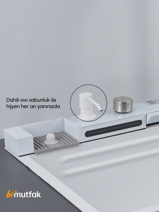 Fonksiyonel Eviye Premium 75cm Beyaz