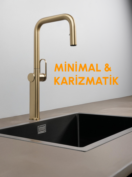 VELTO Çift Akışlı Gizli Spiralli Batarya - Altın