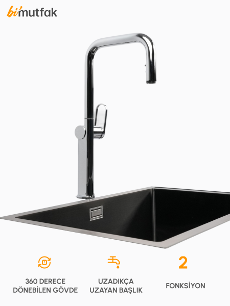 VELTO Çift Akışlı Gizli Spiralli Batarya - Gümüş