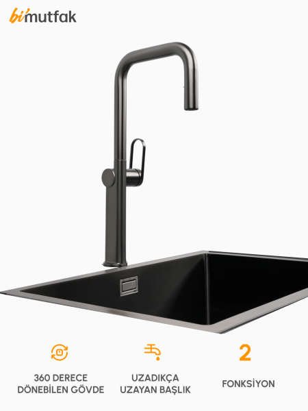 VELTO Çift Akışlı Gizli Spiralli Batarya Gun Gray