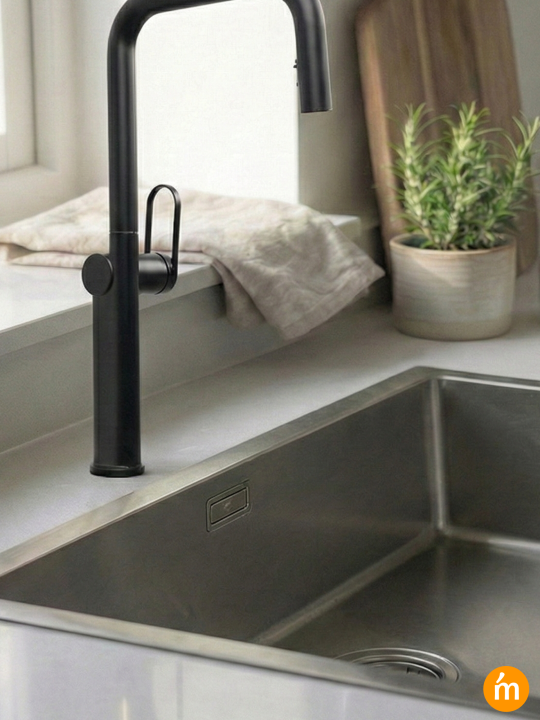 VELTO Çift Akışlı Gizli Spiralli Batarya - Siyah