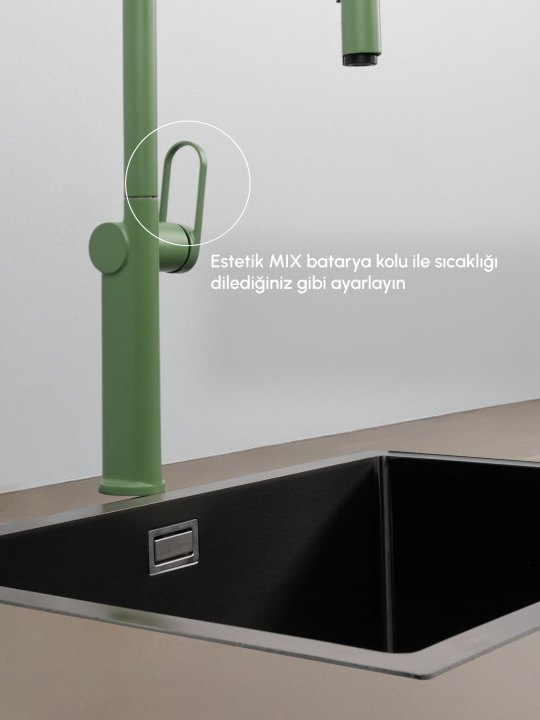 VELTO Çift Akışlı Gizli Spiralli Batarya - Yeşil