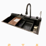 Fonksiyonel Eviye Ultra 100cm - Gun Metal