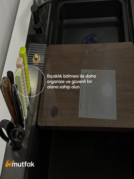 Fonksiyonel Eviye Ultra 100cm - Gun Gray