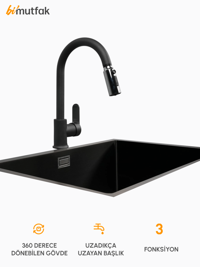 Lume 3 Yollu Esnek Başlıklı Batarya - Siyah