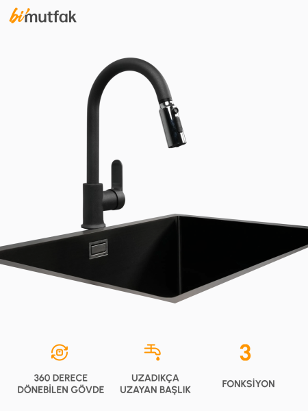 Lume 3 Yollu Esnek Başlıklı Batarya - Siyah