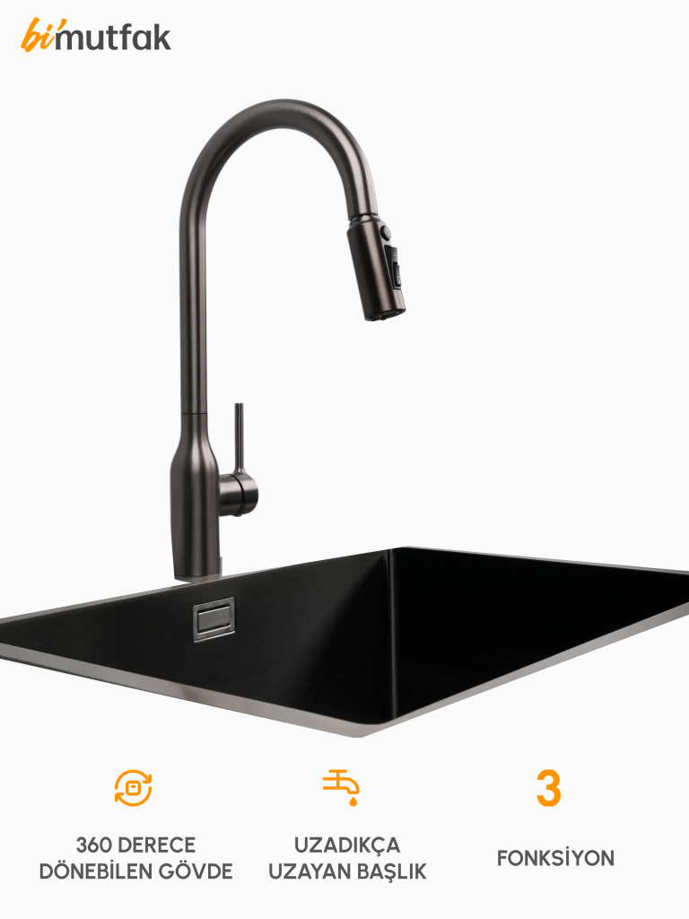 Lumia 3 Fonksiyonlu Esnek Başlıklı Batarya - Gun Gray