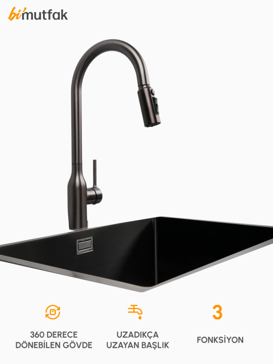 Lumia 3 Fonksiyonlu Esnek Başlıklı Batarya - Gri