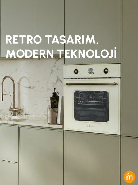 Rustic 60cm 6 Fonksiyonlu Ankastre Fırın - Krem