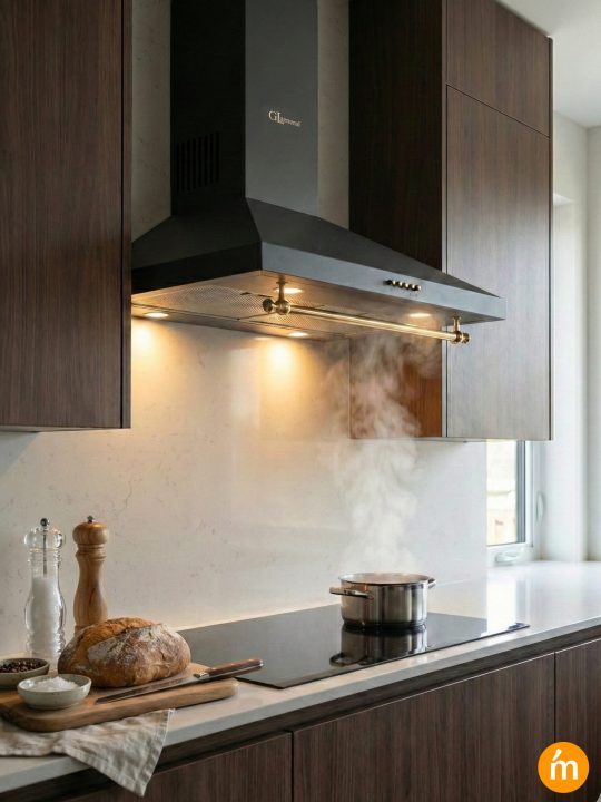 Rustic 650m3 Çekiş Güçlü 60cm Ankastre Davlumbaz - Siyah