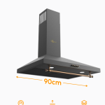 Rustic 650m3 &Ccedil;ekiş G&uuml;&ccedil;l&uuml; 90cm Ankastre Davlumbaz - Siyah