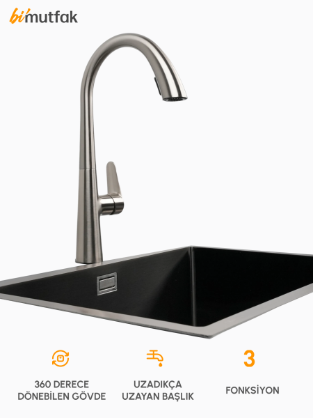 Tuna 3 Fonksiyonlu Esnek Başlıklı Batarya - Gümüş