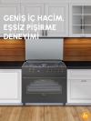 Desire 90cm 110 Litre İç Hacimli Rustic Kuzine Fırın - Siyah