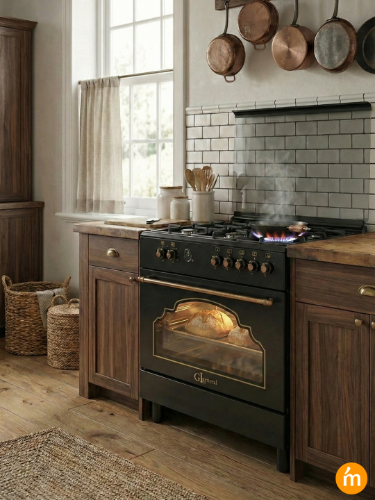 Desire 90cm 110 Litre İç Hacimli Rustic Kuzine Fırın - Siyah