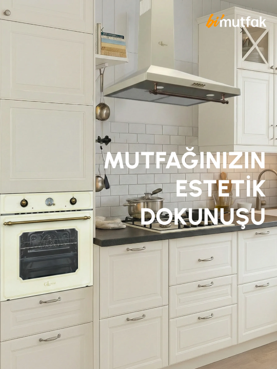 Rustic 60cm Ankastre Mutfak Seti - Krem