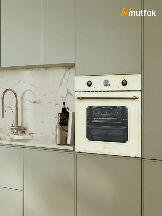 Rustic 60cm Ankastre Mutfak Seti - Krem