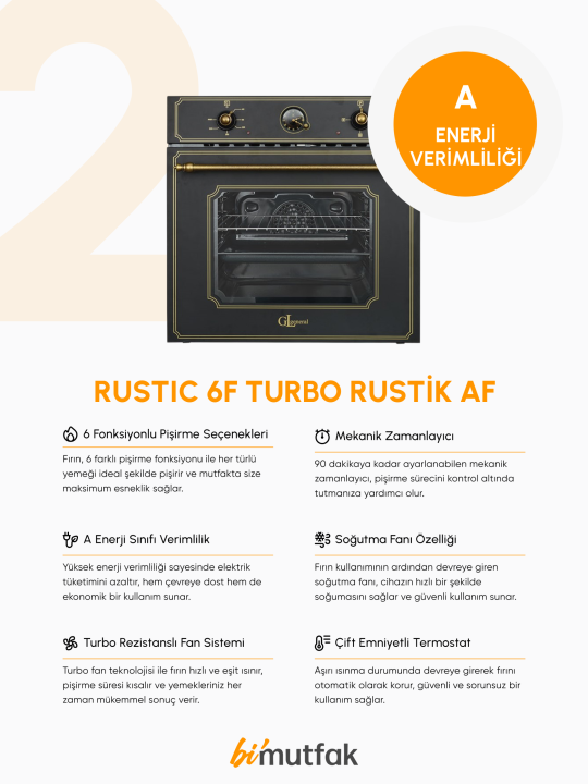 Rustic 60cm Ankastre Mutfak Seti - Siyah