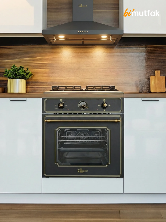 Rustic 60cm Ankastre Mutfak Seti - Siyah